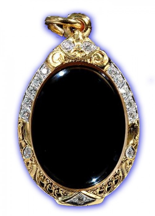 Diamond encrusted Solid Gold Amulet Case